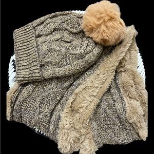 Best seller warm winter slouchy beanie hat scarf set knit beanie hat scarf new.